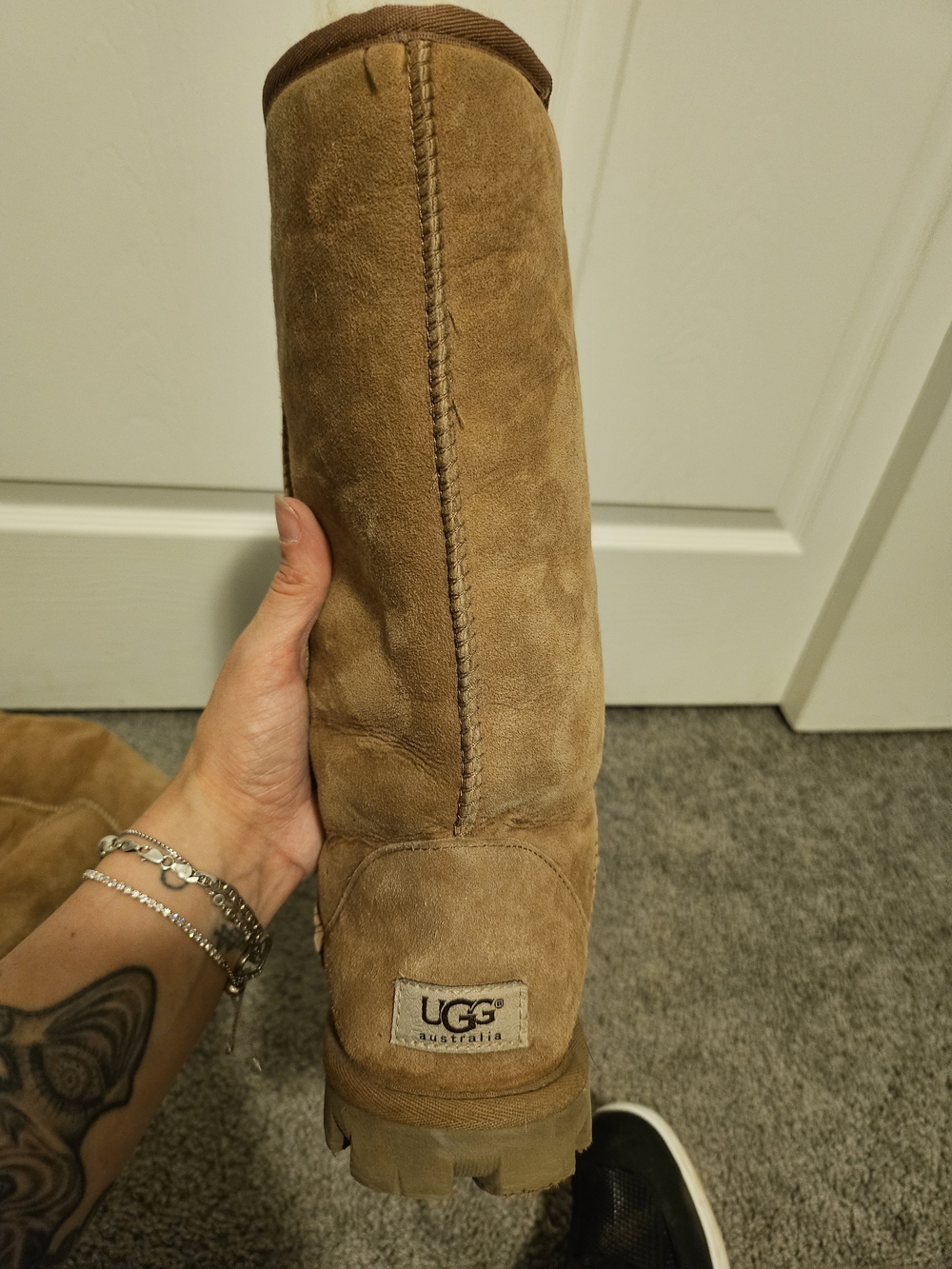 🔥 UGG 🔥 Tall Suede Pull-On Boots in Chestnut - Picture 4 of 6